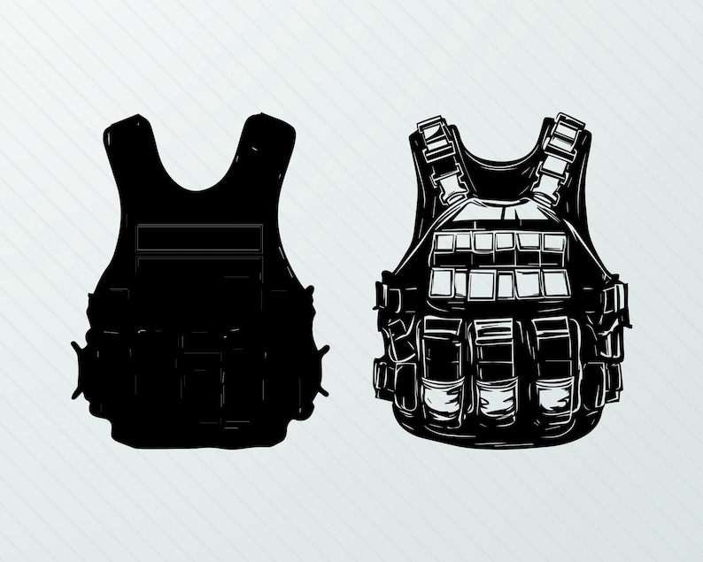 Bulletproof Vest Clipart: SVG PNG Bundle, Decal Vector (digital ...