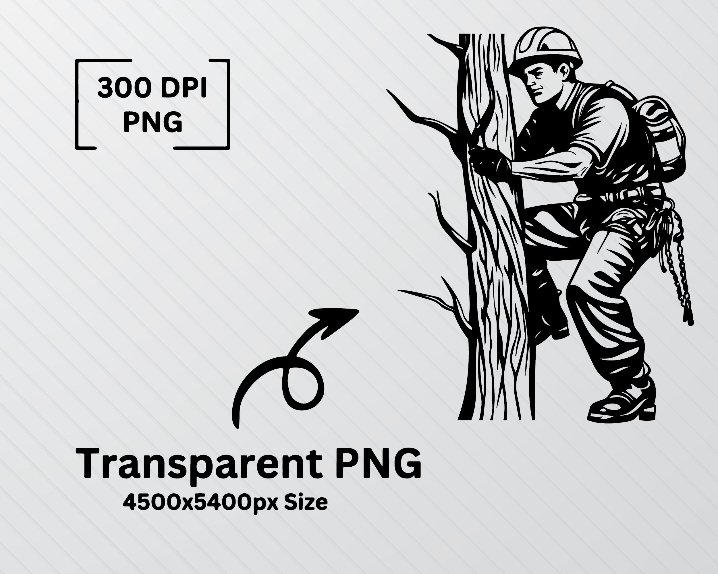 Arborist Silhouette SVG Bundle: Tree Surgeon Vector Clipart (PNG, SVG ...