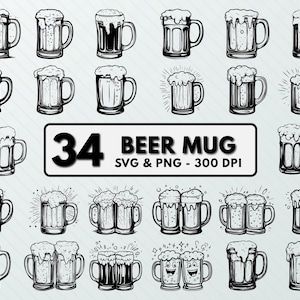 Beer Mug Svg Png, Beer Mug Clipart, Beer Mug Silhouette, Decal, Beer Mug Vector Art, Drinks Mug Outline, Mug Designs, Cut Files, Mug Circuit
