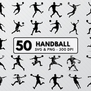 Handball Silhouette, Handball Svg Bundle Set, Handball Clipart Png, Handball Outline Svg, Handball Decal, Handball Player Svg, Handball Png