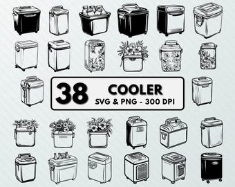 Paquete de imágenes prediseñadas SVG PNG de enfriador: diseños de Cricut y Silhouette