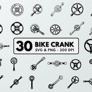 Bike Crank SVG PNG: Bicycle Clipart, Vector Cut Files