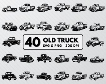Vintage Truck SVG Bundle: Chevy Truck Vector Clipart (PNG, Cricut)