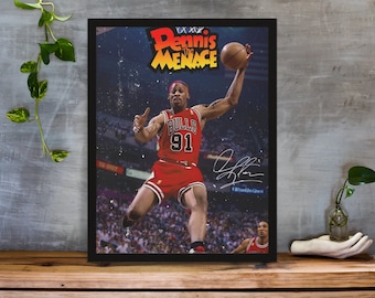 Dennis Rodman 'The Worm' Poster, Chicago Bulls, NBA Wall Art