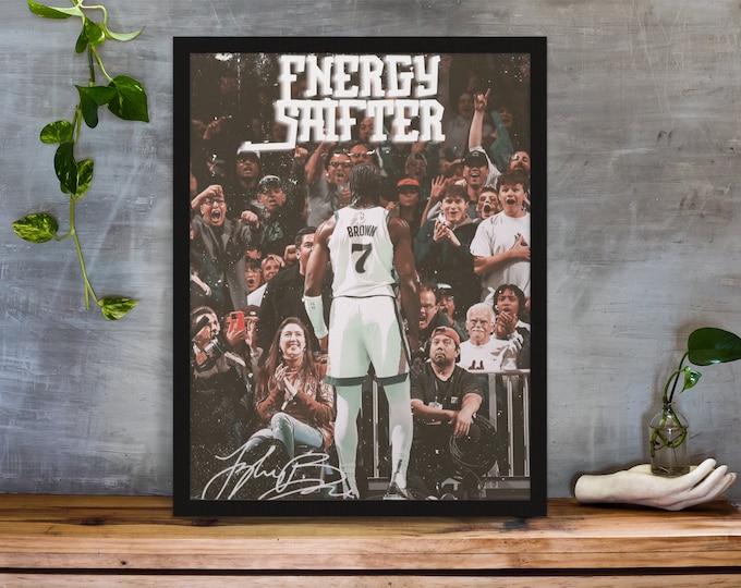 Jaylen Brown Celtics Poster, Archival Ink NBA Print