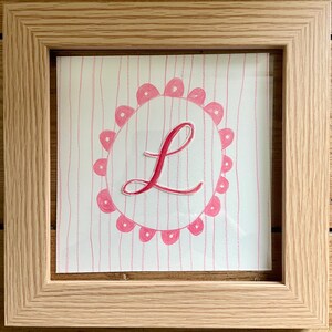 Hand made hand painted watercolour / monogram / initial / letter/ personalised nursery artwork / nursery illustration / unique baby gift