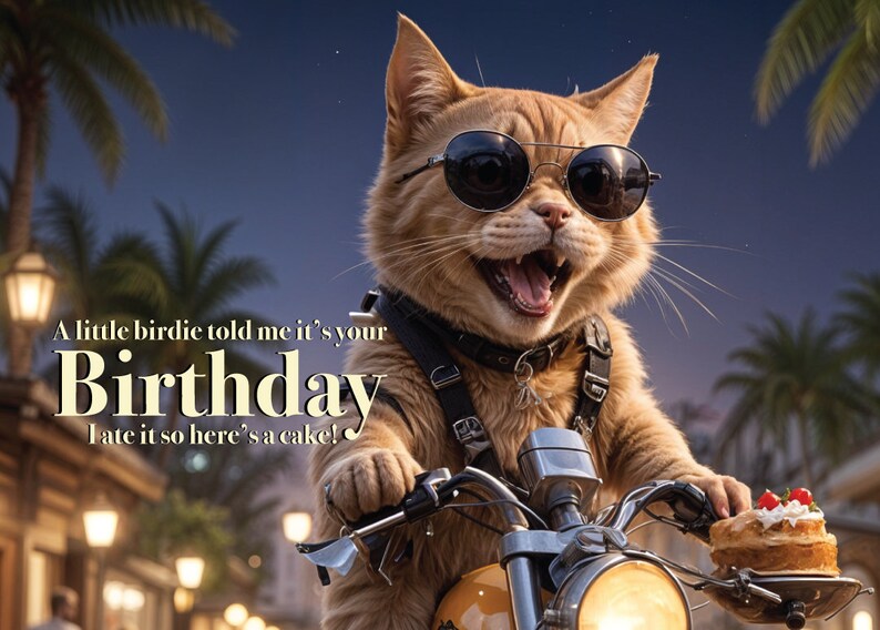 Happy Birthday Card Printable Digital Print Instant Download Cute Funny