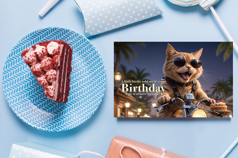 Happy Birthday Card Printable Digital Print Instant Download Cute Funny