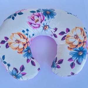 NURSING PILLOW COVER Gorgeous baby nursing pillow cover /unique baby shower gift /  Jersey floral  baby nursery   / soft stretchy fabric