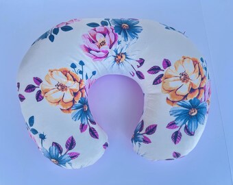 NURSING PILLOW COVER Gorgeous baby nursing pillow cover /unique baby shower gift /  Jersey floral  baby nursery   / soft stretchy fabric