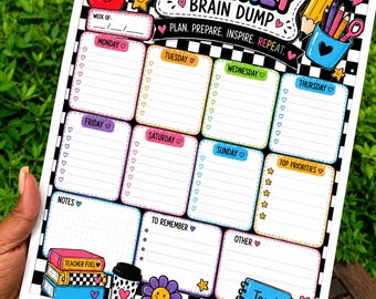 Brain Dump Sheets | Printable Productivity Planner Pages | ADHD-Friendly Mind Sweep Worksheet