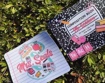 Personalized Teacher Mouse Pad: Composition Notebook Design