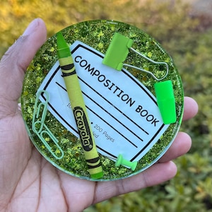 Customizable Teacher Coaster: Composition Book Desk Decor