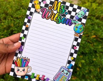 Personalized Teacher Notepad: Custom Writing Pad, Teacher Appreciation Gift