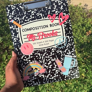 Portapapeles personalizado para profesores: Regalo con nombre personalizado, 38 x 23 cm
