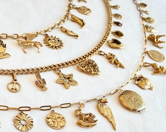 Custom Charm Necklace: 18k Gold Plated, Personalized Jewelry