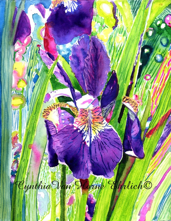 Purple Iris Fine ArtArt PrintOriginal Etsy