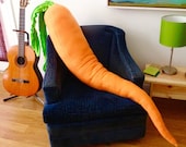 Carrot Body Pillow - Giant Weird Plush Vegetable Coziness