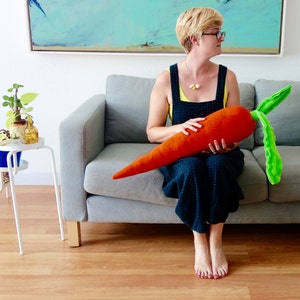 Baby Carrot Plush Small Carrot Pillow or Photo Prop Weird Stuff image 2