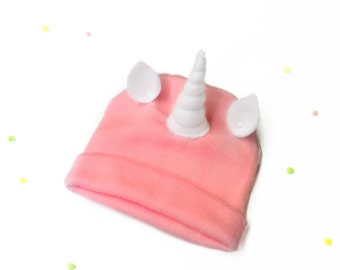 Baby Pink Unicorn Beanie - All Ages Halloween Hat