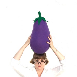 Giant Eggplant Pillow Purple Aubergine Vegetable Plush It's Vegan image 3