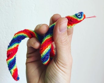 Rainbow Snake Fidget - Handcut Chenille Mini Gift