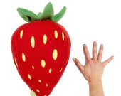 Giant Strawberry Pillow - Red Berry Cushion for Fruit Naps