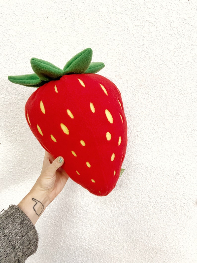 Giant Strawberry Pillow Red Berry Kussen voor Fruit Naps afbeelding 3