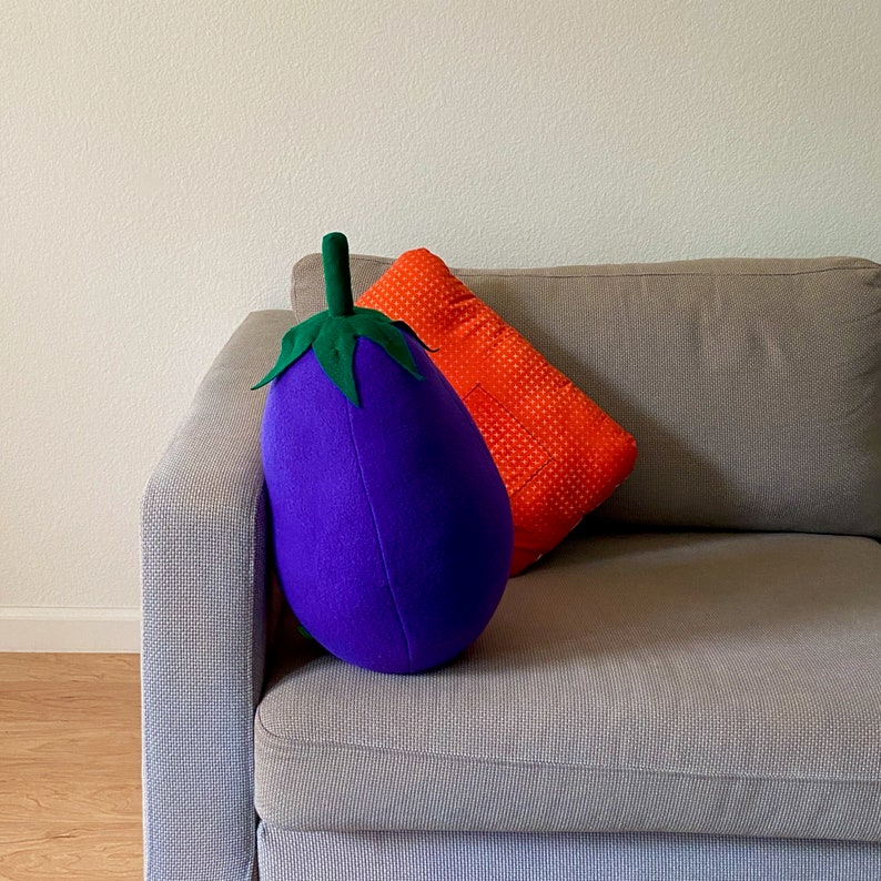 Giant Eggplant Pillow Purple Aubergine Vegetable Plush It's Vegan image 8