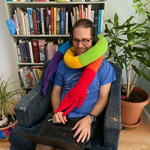 Rainbow Knot Body Pillow - Embrace  Hug Pillow with Hands - Happy Pride