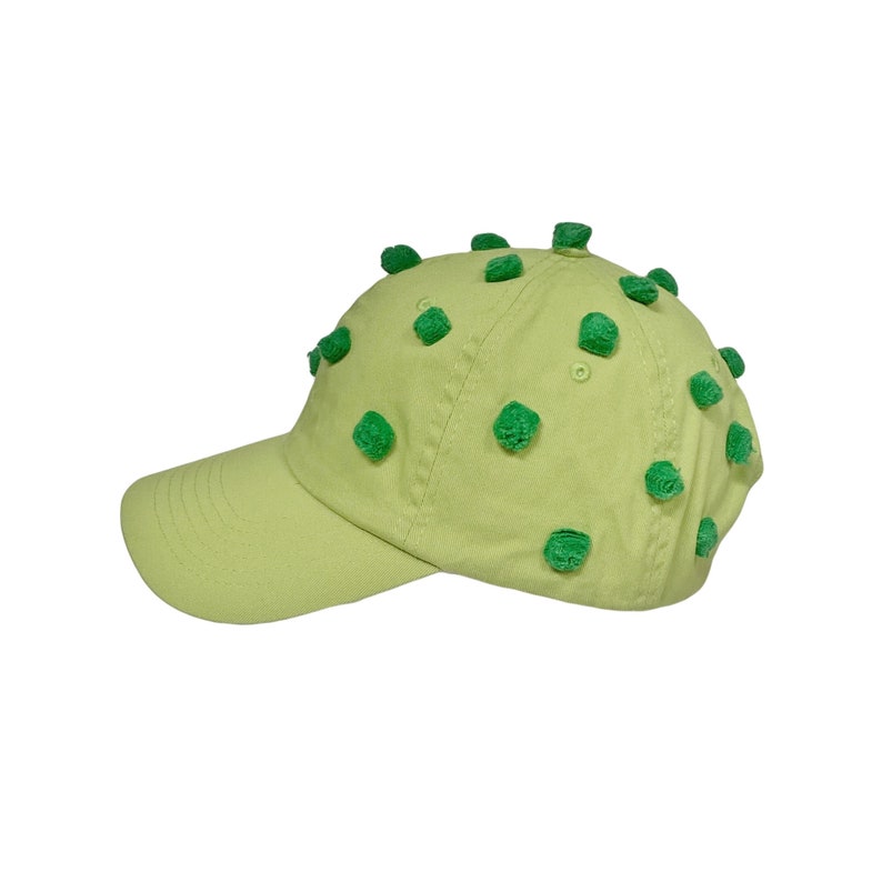 Broccoli Bubble Cap Pompom Hat Green Baseball Cap with Mini Pompoms S/M Jolly Green Giant image 2