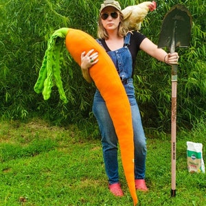 Carrot Body Pillow Giant Weird Plush Vegetable Coziness image 2