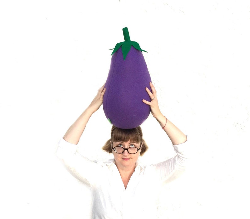 Giant Eggplant Pillow Purple Aubergine Vegetable Plush It's Vegan image 3