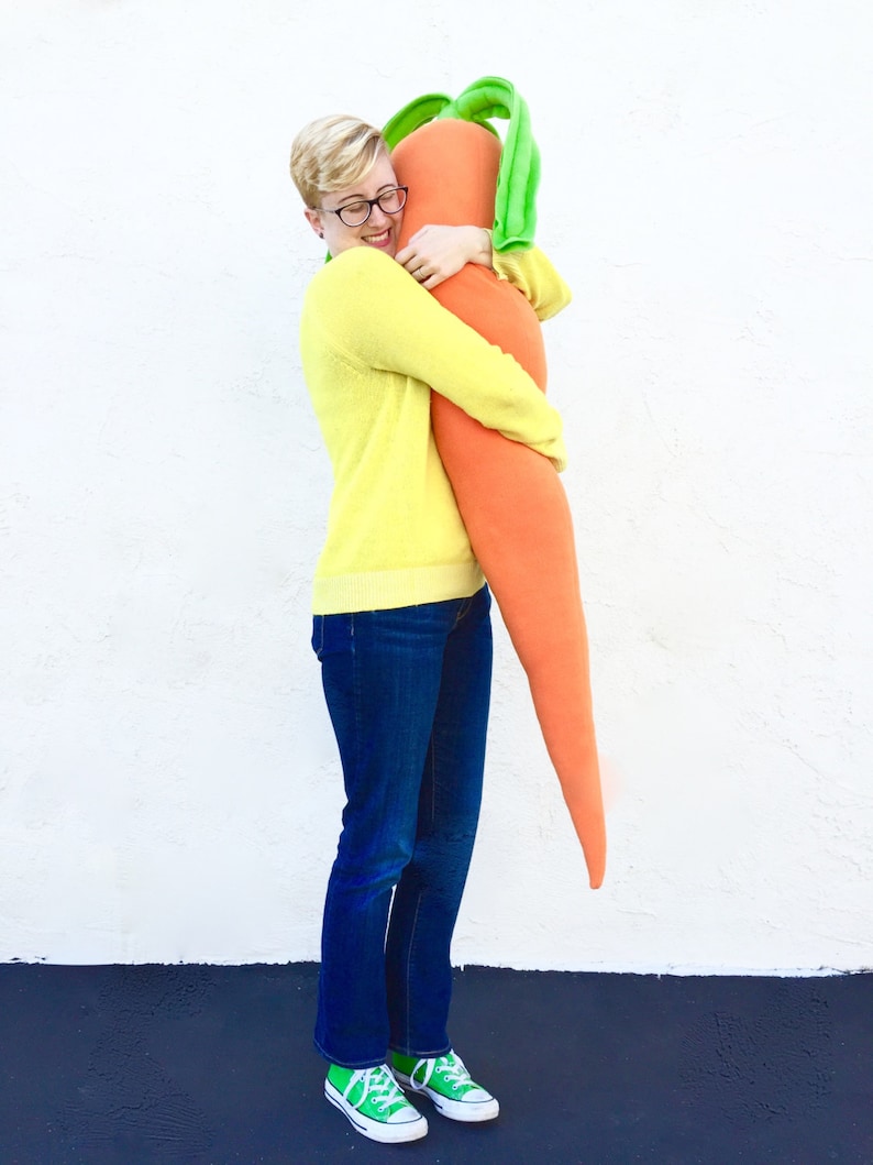 Giant Carrot Plush Body Pillow  4 Feet of Vegetable Coziness image 4