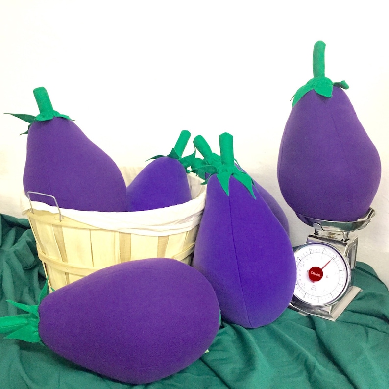 Giant Eggplant Pillow Purple Aubergine Vegetable Plush It's Vegan image 2