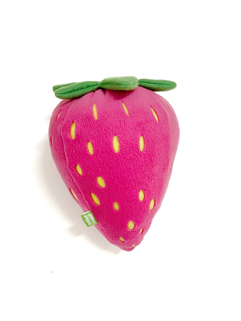 Strawberry Pillow Giant Pink Plush image 1