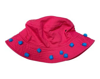 Pompom Bucket Hat - Blue Raspberry Bubble Bucket