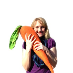 Baby Carrot Plush Small Carrot Pillow or Photo Prop Weird Stuff image 1