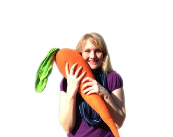 Baby Carrot Plush - Small Carrot Pillow or Photo Prop - Weird Stuff