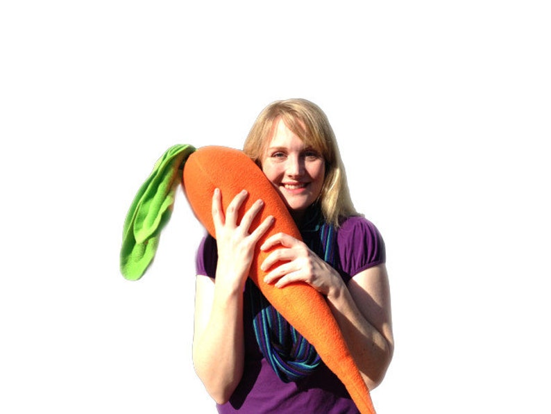 Baby Carrot Plush Small Carrot Pillow or Photo Prop Weird Stuff image 1