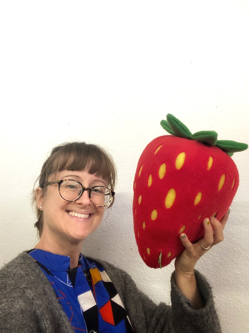 Giant Strawberry Pillow Red Berry Kussen voor Fruit Naps afbeelding 4