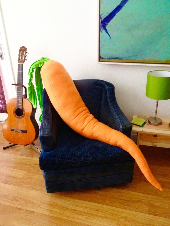 Carrot Body Pillow Giant Weird Plush Vegetable Coziness 