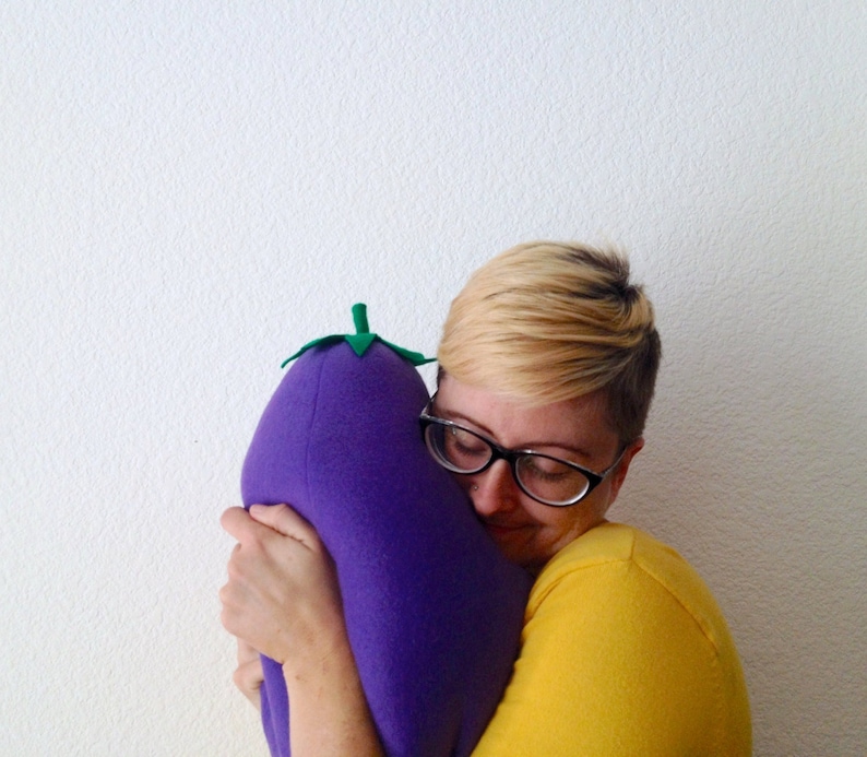 Giant Eggplant Pillow Purple Aubergine Vegetable Plush It's Vegan image 7