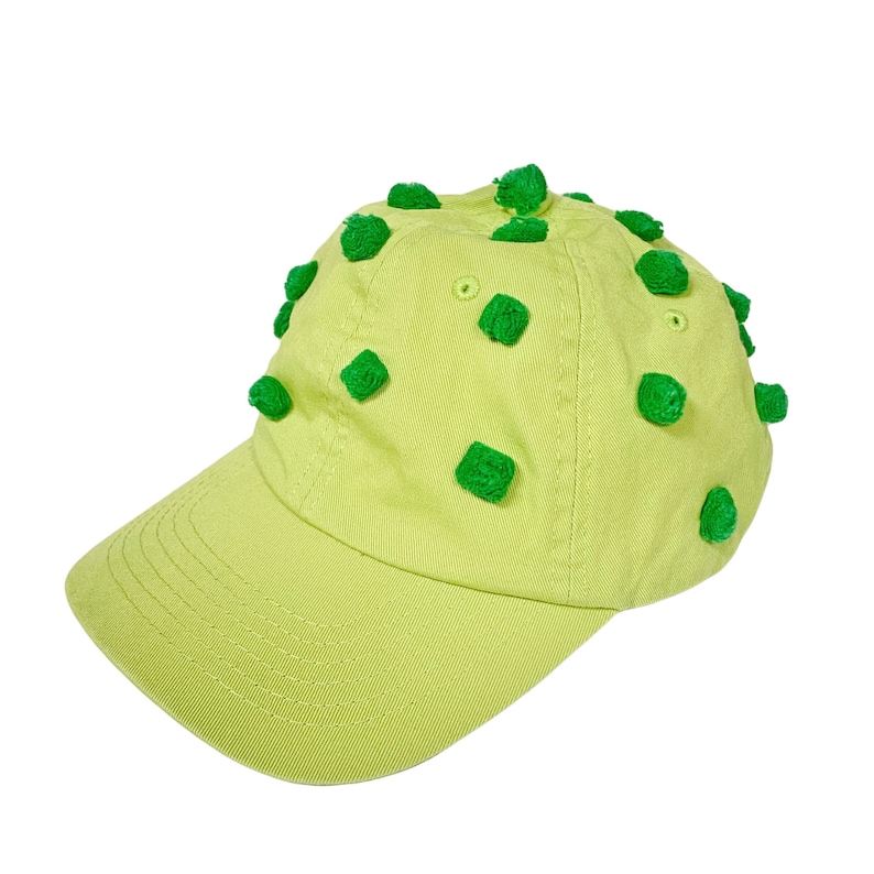 Broccoli Bubble Cap Pompom Hat Green Baseball Cap with Mini Pompoms S/M Jolly Green Giant image 1