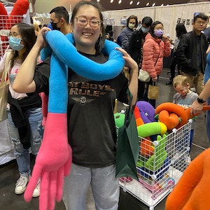 Body Pillow Wrap in Pink and Aqua - Long Arm Hug Pillow