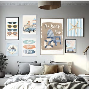Coastal Summer Wall Art Bundle: Beach House Decor (Digital Download)