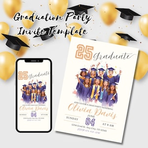 Class of 2025 Graduation Party Invitation Template (Digital Download)