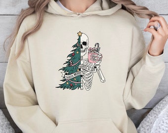 Sorta Merry Sorta Scary Skeleton Christmas Hoodie