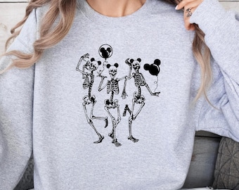 Dancing Skeleton Mickey Mouse Halloween Sweatshirt, Disneyland Hoodie
