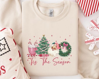 Tis The Season Sweatshirt, Retro Christmas Crewneck